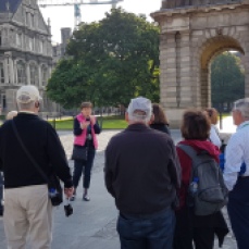 Guide Suzanne explaining some of the history of Trinity College.