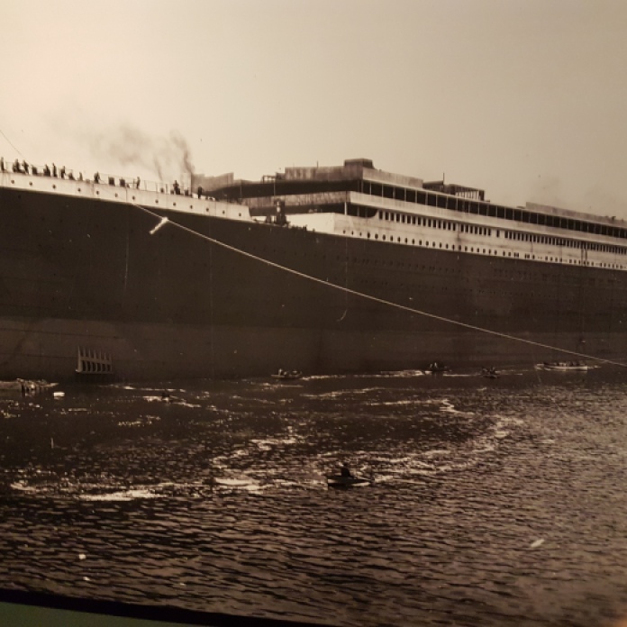 One of many great photos of the ship in the Titanic Museum.
