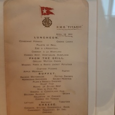 Sample of a White Star line menu.