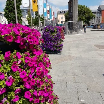 Part of the main square in Galway City.
